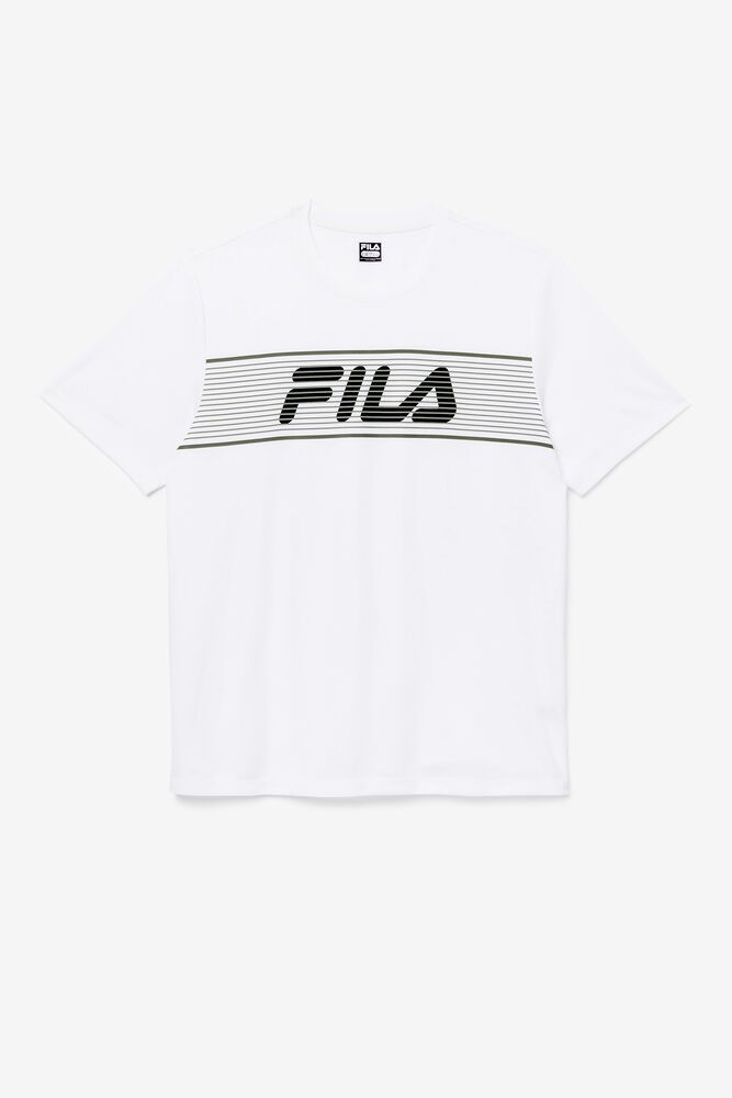 Fila Ehsan Crew T-Shirt White - Mens - 17092SFHI